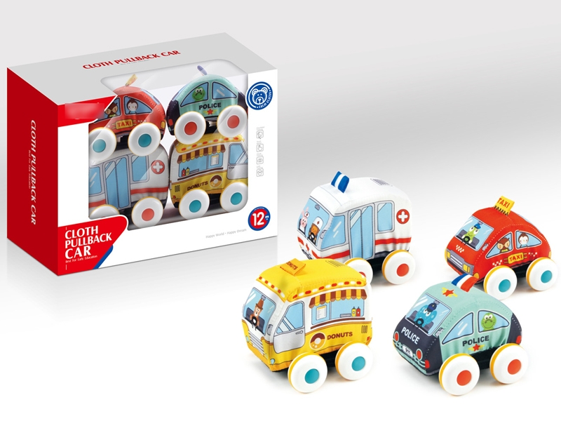 PULL BACK CLOTH CAR 4ASST - HP1130231