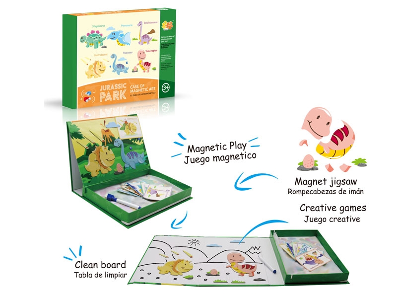 MAGNETIC PUZZLE W/1 PCS COLOR PEN,12 PCS CARD，12ASST PUZZLE - HP1130511