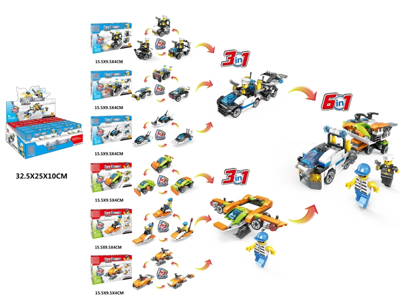 BUILDING BLOCK 6 ASST. 12 PCS/DISPLAY BOX - HP1130568