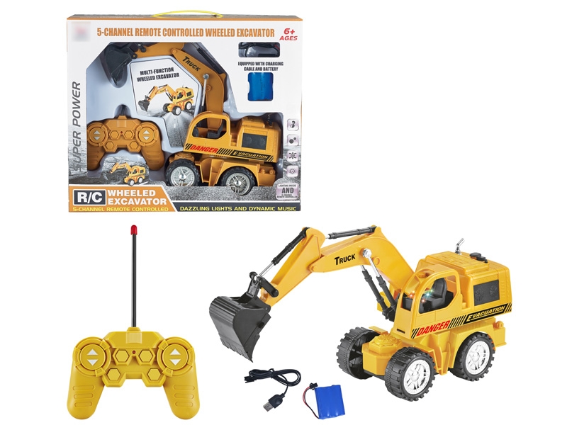 5 FUNCTION R/C STUNT CONSTRUCTION CAR W/LIGHT & MUSIC & USB,INCLUDED BATTERY - HP1130637