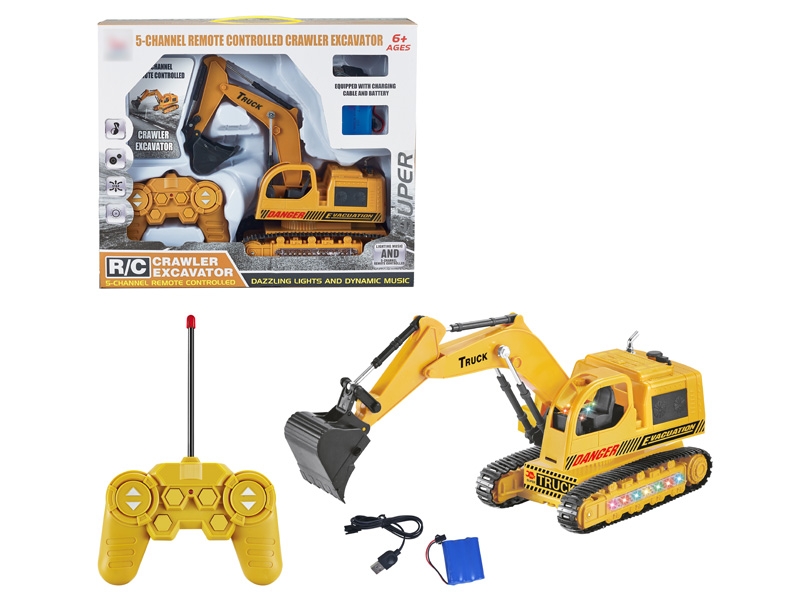 5 FUNCTION R/C STUNT CONSTRUCTION CAR W/LIGHT & MUSIC & USB,INCLUDED BATTERY - HP1130638