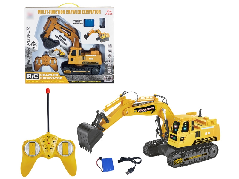12 FUNCTION R/C CONSTRUCTION CAR W/LIGHT & MUSIC & 680°REVOLVE & USB,INCLUDED BATTERY - HP1130641