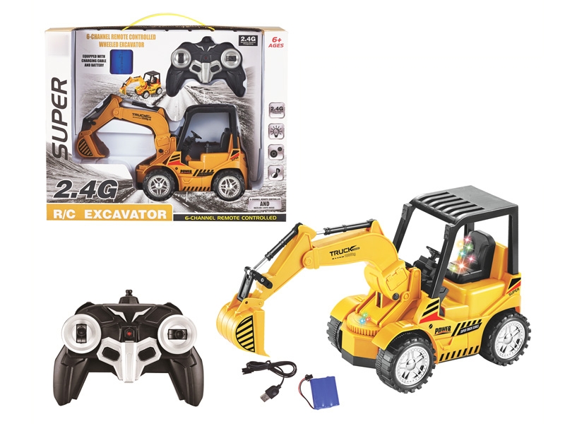 2.4G 6 FUNCTION R/C CONSTRUCTION CAR W/LIGHT & MUSIC &  USB,INCLUDED BATTERY - HP1130647