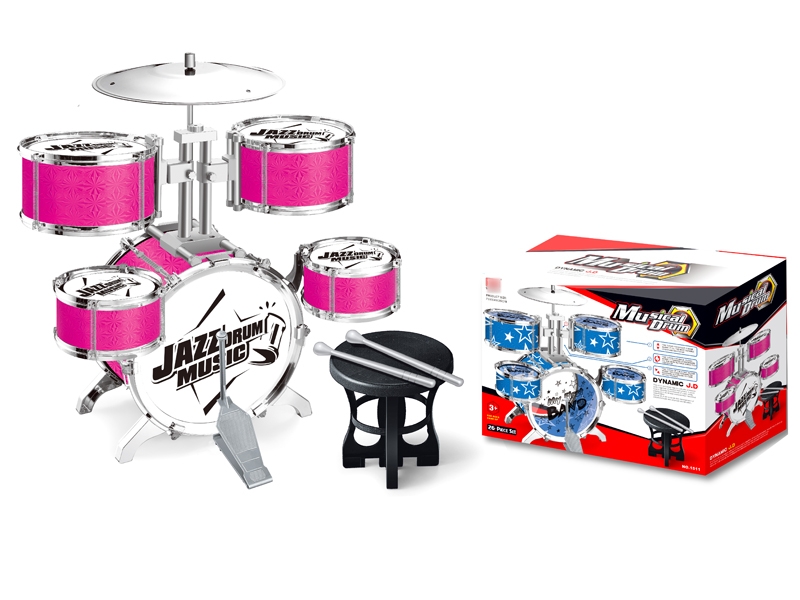 JAZZ DRUM SET W/CHAIR，RED/BLUE - HP1130670