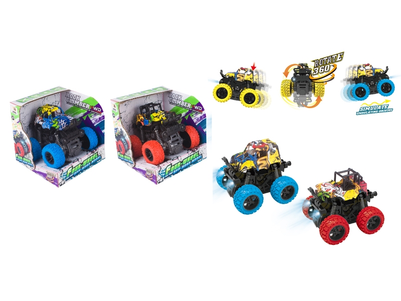 FRICTION CAR W/LIGHT & MUSIC,2ASST,BLUE/RED,INCLUDED BATTERY - HP1131001