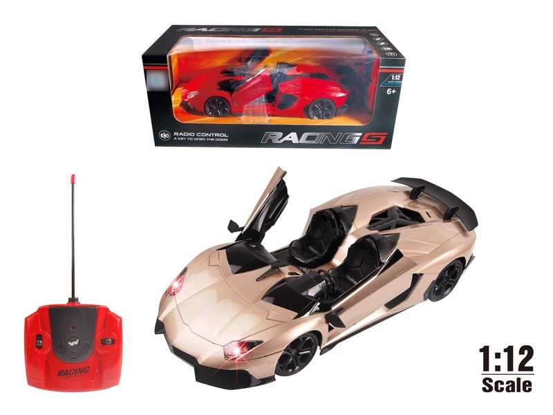 1:12 5 FUNCTION R/C CAR W/DOOR CAN OPEN & LIGHT,GREEN/GOLDEN，INCLUDED BATTERY - HP1131091