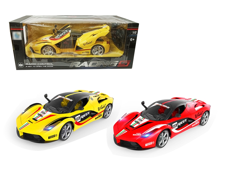 1:12 5 FUNCTION R/C CAR W/DOOR CAN OPEN & LIGHT,RED/YELLOW，INCLUDED BATTERY - HP1131092