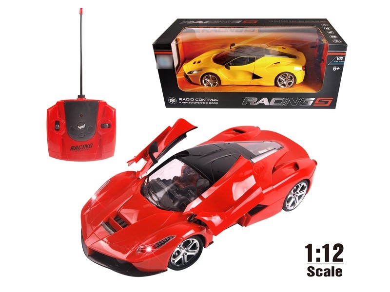 1:12 5 FUNCTION R/C CAR W/DOOR CAN OPEN & LIGHT,RED/YELLOW，INCLUDED BATTERY - HP1131095