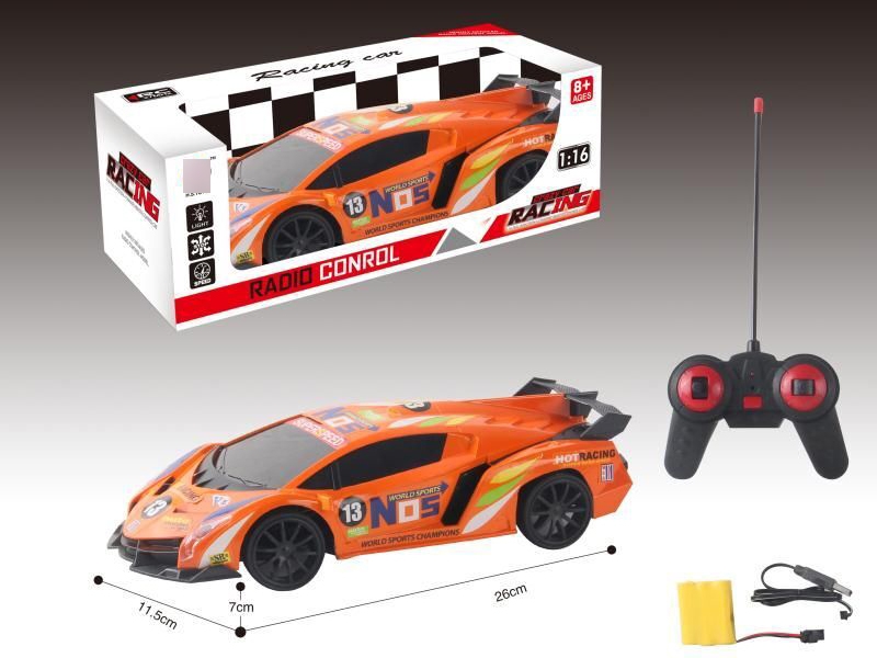 1:16 4 FUNCTION R/C CAR W/LIGHT & USB,RED/BLUE,INCLUDED BATTERY - HP1131110