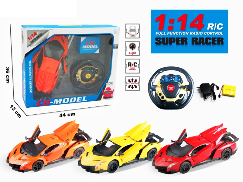 1:14 5 FUNCTION R/C CAR W/LIGHT,RED/ORANGE/YELLOW,INCLUDED BATTERY - HP1131112