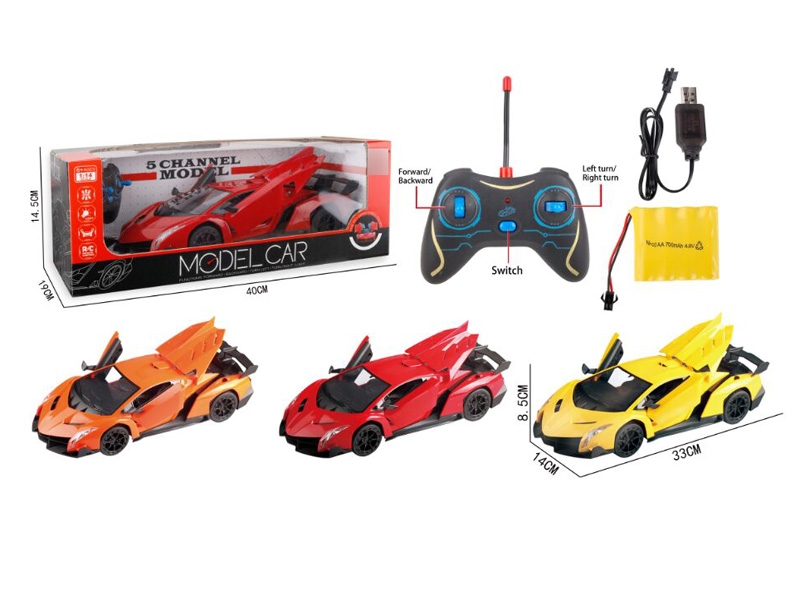 1:14 5 FUNCTION R/C CAR W/LIGHT,RED/ORANGE/YELLOW,INCLUDED BATTERY - HP1131116