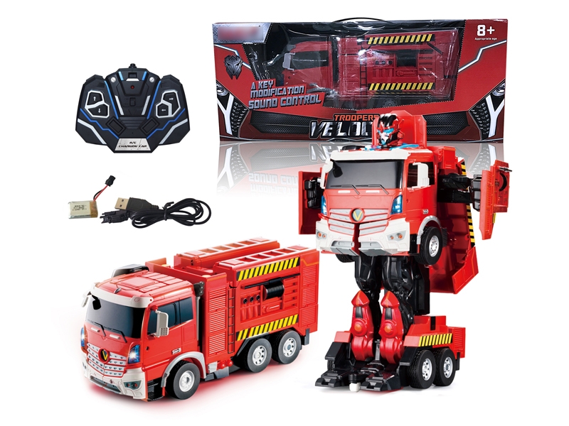 2.4G R/C TRANSFORMATION ROBOT CAR W/LIGHT & MUSIC & DANCE & USB,INCLUDED BATTERY - HP1131183