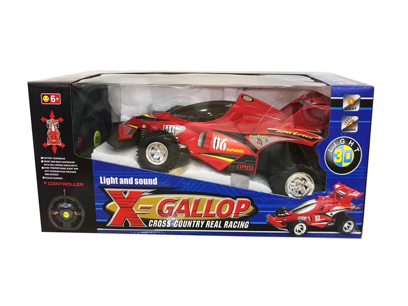 1:14  4 FUNCTION R/C CAR W/LIGHT & MUSIC,RED/BLUE/BLACK,INCLUDED BATTERY - HP1131244