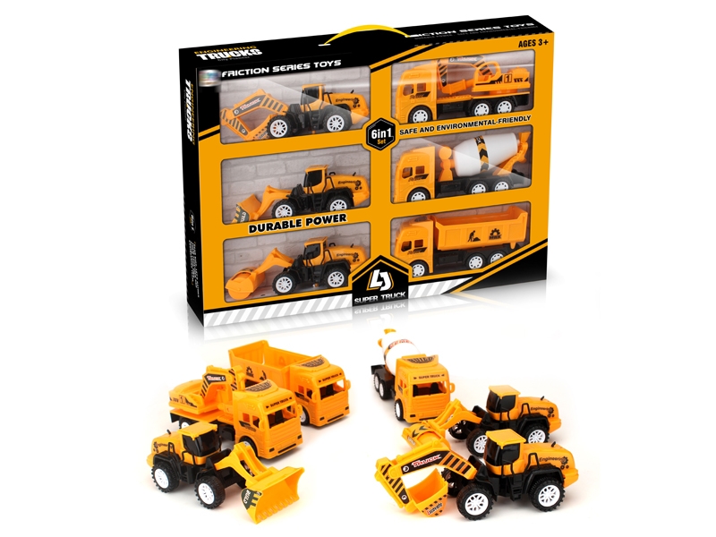 FRICTION CONSTRUCTION CAR 6PCS - HP1131530