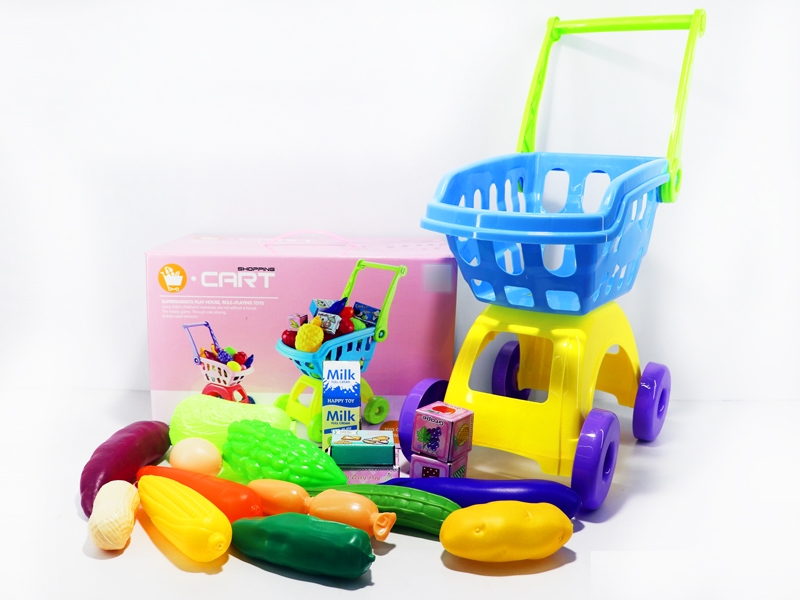 SHOPPING CAR W/FOOD,17PCS 2ASST - HP1131759