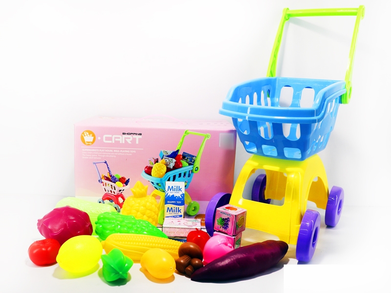 SHOPPING CAR W/FOOD,18PCS 2ASST - HP1131760