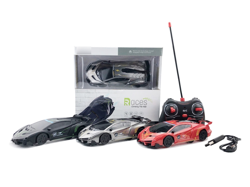 R/C WALL CLIMBING CAR,INCLUDED BATTERY & USB,RED/YELLOW/BLUE - HP1132217