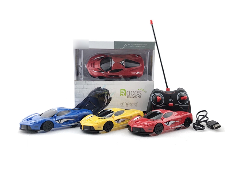 R/C WALL CLIMBING CAR,INCLUDED BATTERY & USB,RED/YELLOW/BLUE - HP1132218