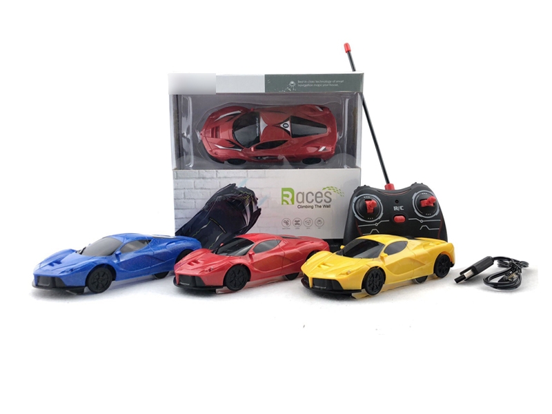 R/C WALL CLIMBING CAR,INCLUDED BATTERY & USB,RED/YELLOW/BLUE - HP1132219