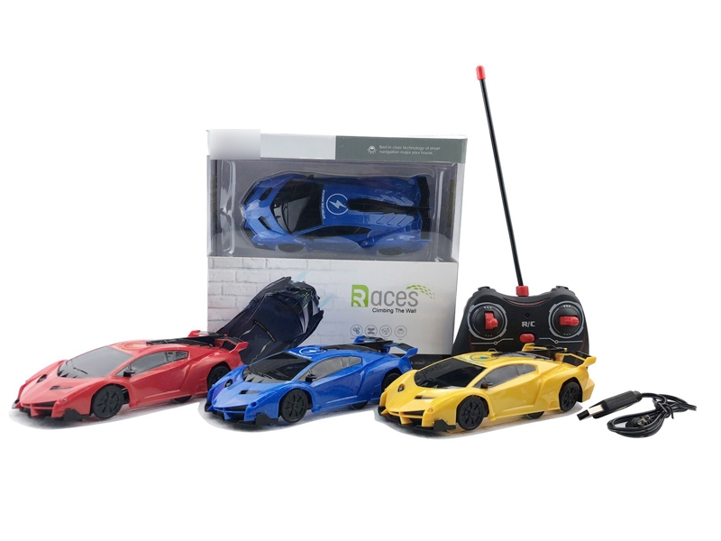 R/C WALL CLIMBING CAR,INCLUDED BATTERY & USB,RED/YELLOW/BLUE - HP1132220