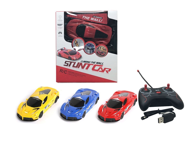 R/C WALL CLIMBING CAR,INCLUDED BATTERY & USB,RED/YELLOW/BLUE - HP1132222