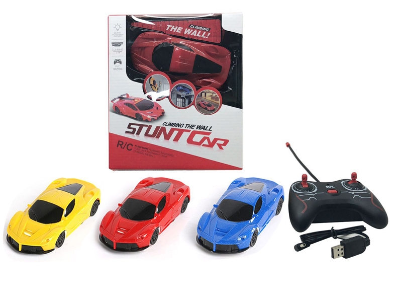 R/C WALL CLIMBING CAR,INCLUDED BATTERY & USB,RED/YELLOW/BLUE - HP1132223