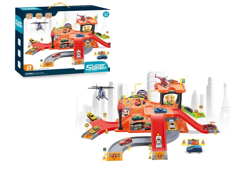 PARKING LOT SET W/1PCS DIE CAST PLANE & 2PCS FREE WAY DIE CAST CAR - HP1132302