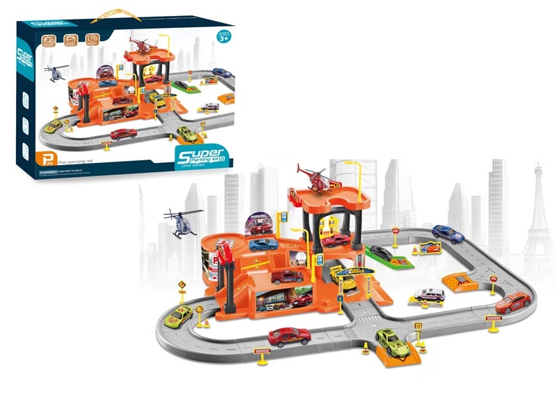 PARKING LOT SET W/1PCS DIE CAST PLANE & 2PCS FREE WAY DIE CAST CAR - HP1132303