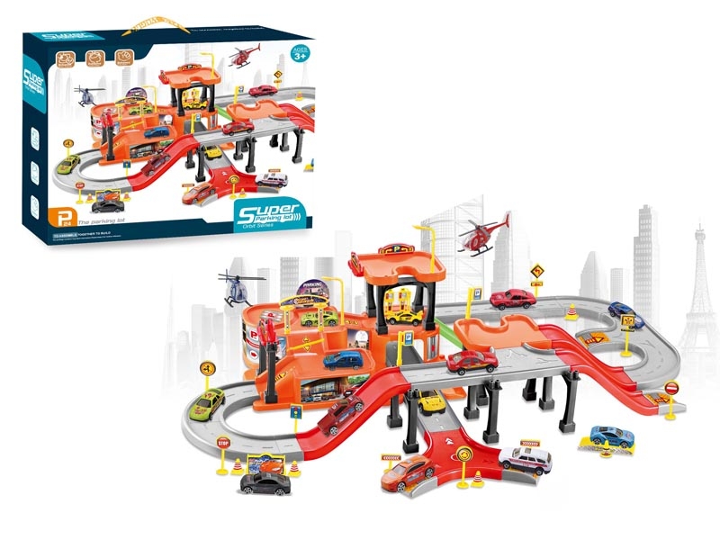 PARKING LOT SET W/1PCS DIE CAST PLANE & 2PCS FREE WAY DIE CAST CAR - HP1132304