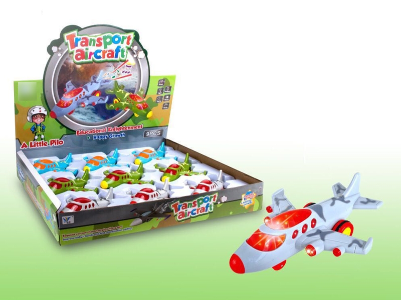 FRICTION PLANE W/LIGHT & MUSIC,9PCS/DISPLAY BOX,GRAY/GREEN/BLUE - HP1132386