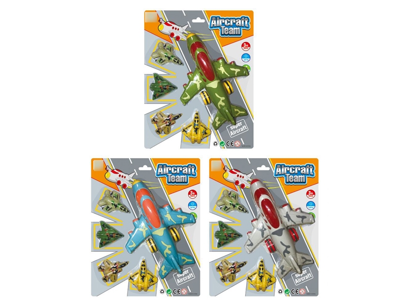 FRICTION PLANE W/LIGHT & MUSIC + PULL BACK PLANE,GRAY/GREEN/BLUE - HP1132388