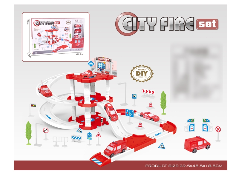 PARKING LOT SET W/3PCS FREE WAY CAR - HP1132533