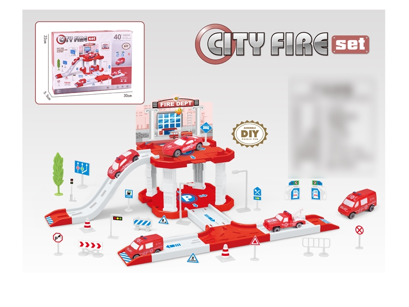 PARKING LOT SET W/2PCS FREE WAY CAR - HP1132537