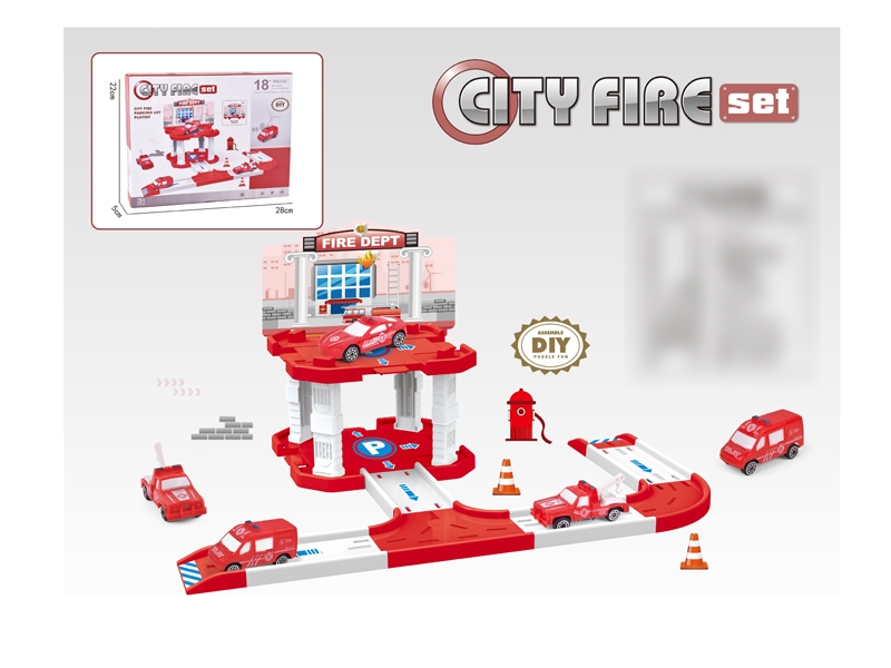 PARKING LOT SET W/1PCS FREE WAY CAR - HP1132541