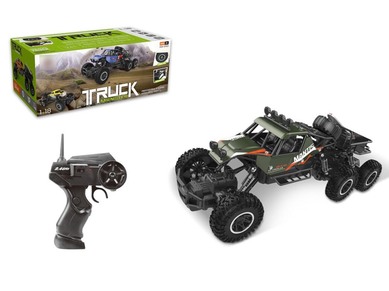 1:18 4 FUNCTION R/C DIE CAST CAR RED/ARMY GREEN - HP1132631