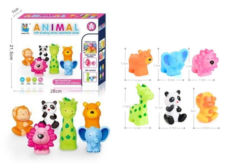 SOFT BUILDING BLOCK (6 PCS ANIMALS) - HP1132651