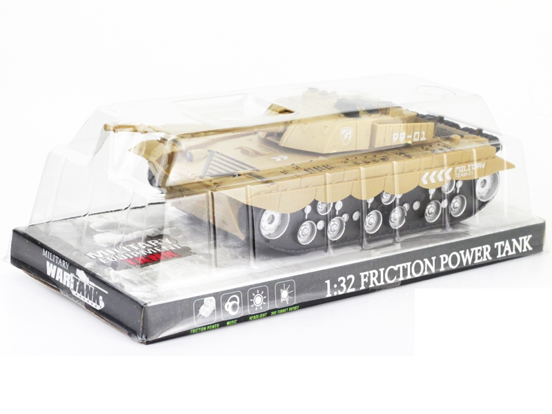 FRICTION TANK W/LIGHT & MUSIC,INCLUDED BATTERY，YELLOW/GREEN - HP1132700