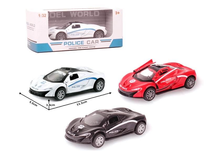 PULL BACK DIE CAST CAR RED/WHITE - HP1132769