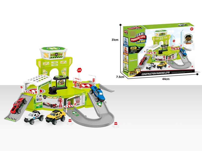 PARKING LOT W/FREE WAY CAR 4PCS - HP1132784