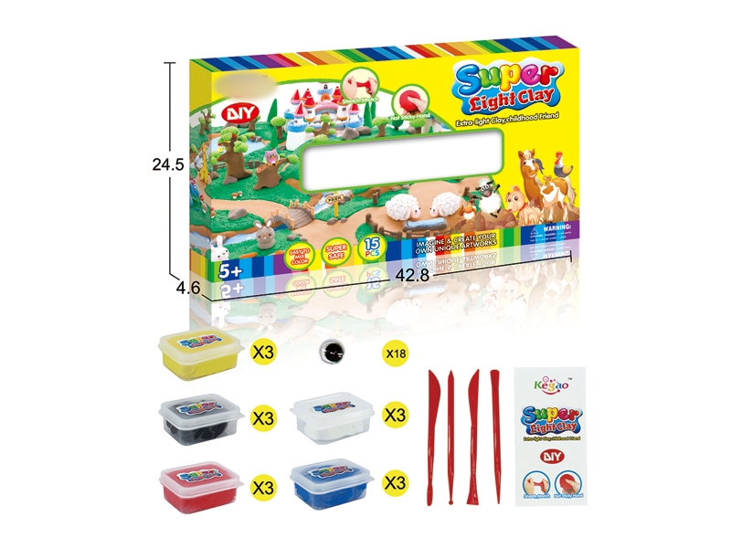 SOFT CLAY MODELLING W/TOOL,15 BOTTLES OF CLAY - HP1133044