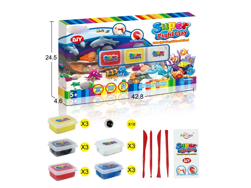 SOFT CLAY MODELLING W/TOOL,15 BOTTLES OF CLAY - HP1133047