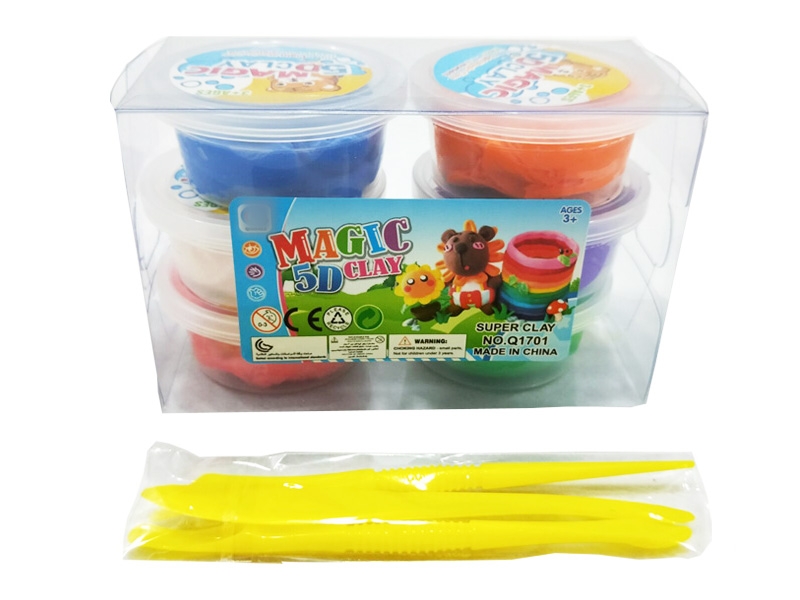 SOFT CLAY MODELLING W/TOOL,6COLORS/6PCS - HP1133178