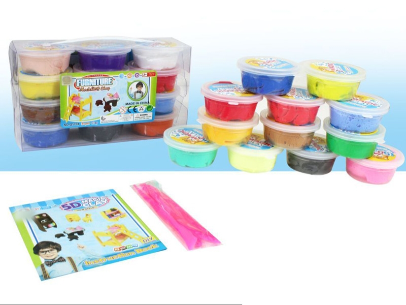 SOFT CLAY MODELLING W/TOOL,12COLORS/12PCS - HP1133181