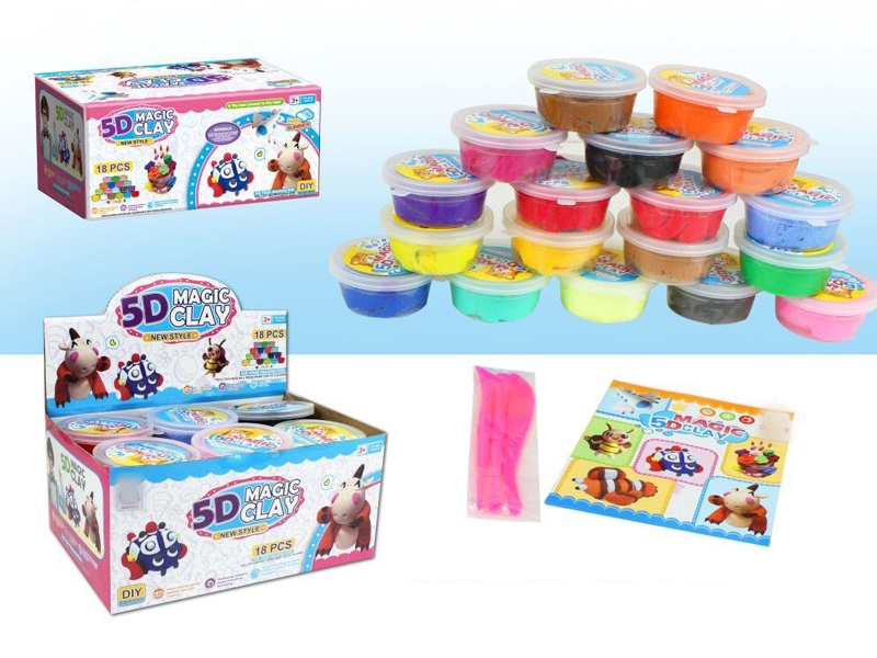 SOFT CLAY MODELLING W/TOOL,18COLORS/18PCS - HP1133183