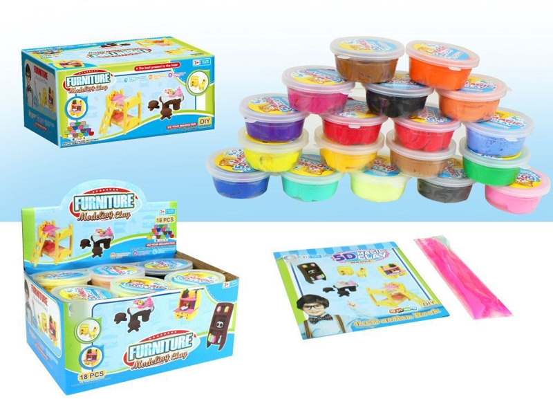 SOFT CLAY MODELLING W/TOOL,18COLORS/19PCS - HP1133184