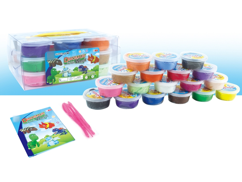 SOFT CLAY MODELLING W/TOOL,18COLORS/19PCS - HP1133186