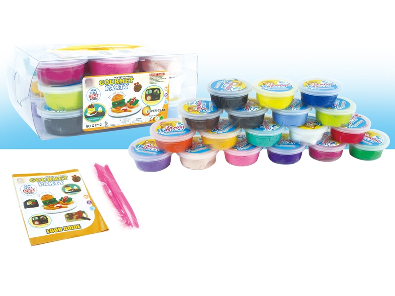 SOFT CLAY MODELLING W/TOOL,18COLORS/19PCS - HP1133188