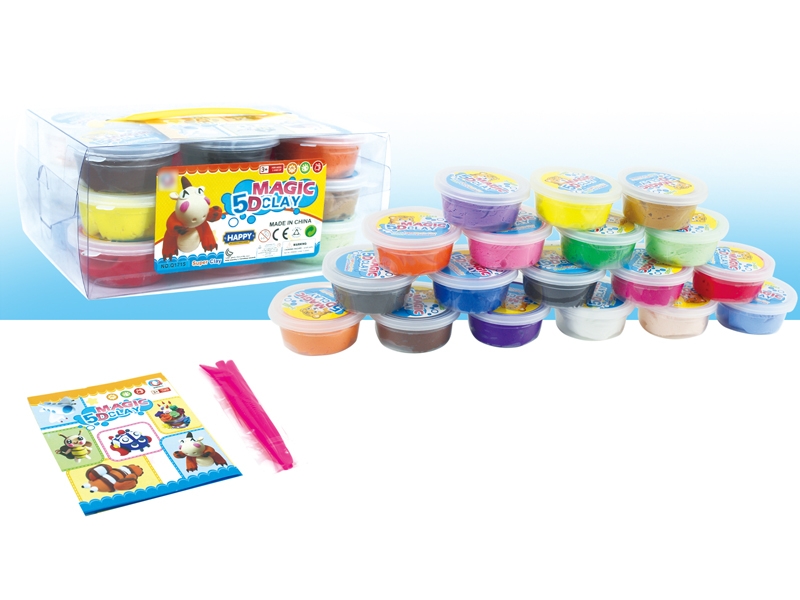 SOFT CLAY MODELLING W/TOOL,18COLORS/19PCS - HP1133191