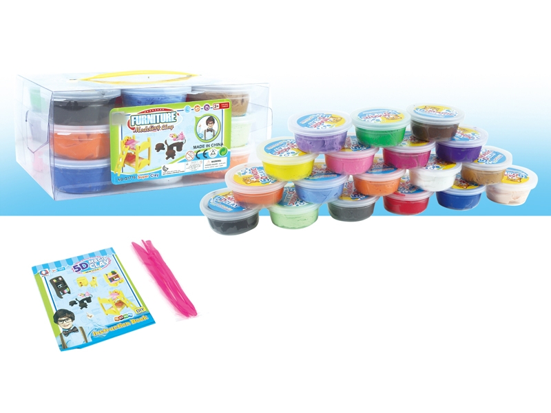 SOFT CLAY MODELLING W/TOOL,18COLORS/18PCS - HP1133192