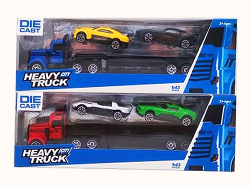 FREE WAY TRUCK W/DIE CAST CAR 2PCS,RED/BLUE - HP1133292